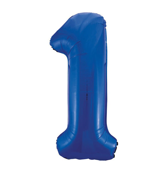 1 Jaar Cijfer Ballon Blauw Leeg 86cm van Unique koop je bij Partywinkel
