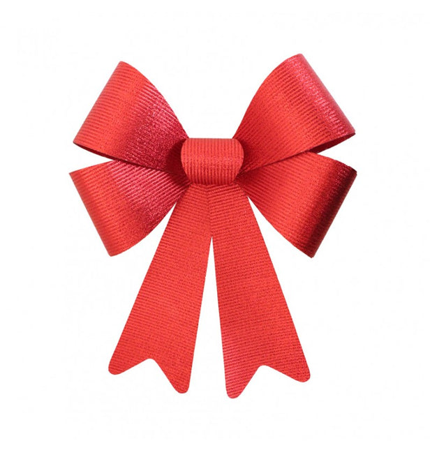 Lazo Rojo Purpurina Rayas 50cm