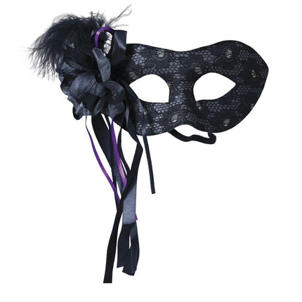 Máscara de ojos negra Pluma