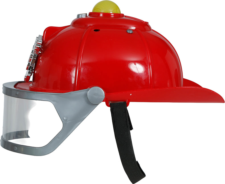 Casco de bombero con sirena y luz, adulto
