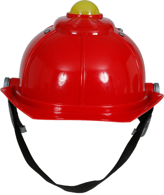 Casco de bombero con sirena y luz, adulto