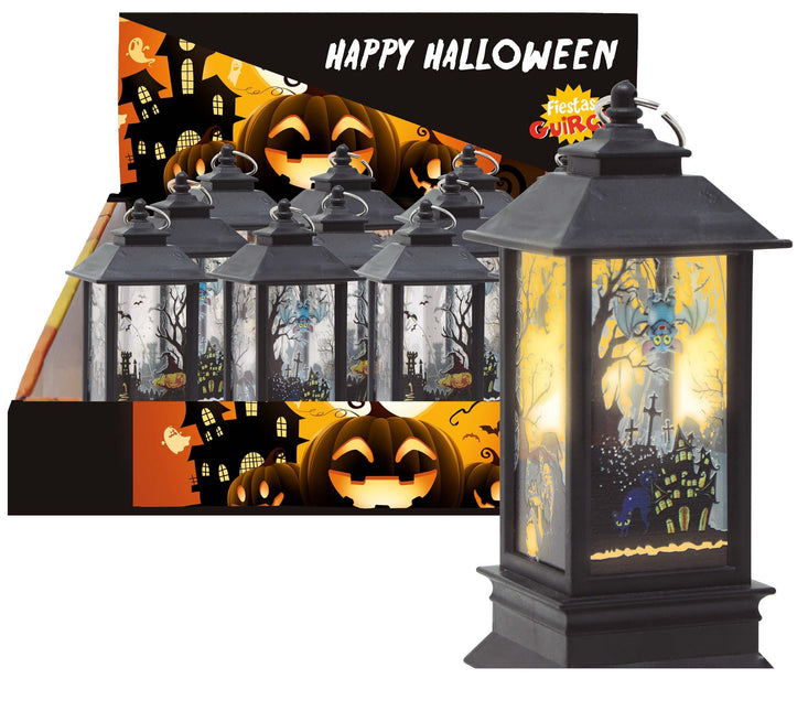 Linterna Halloween Negra Con Luz 12,5cm