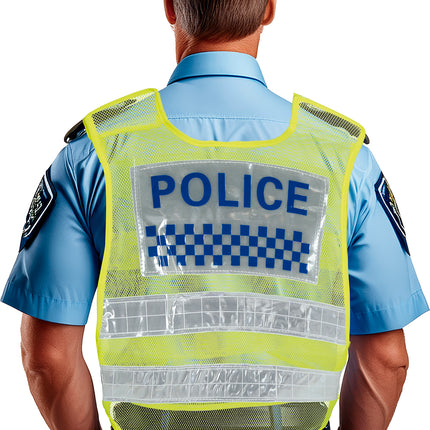 Chaleco amarillo de policía de tráfico, adulto