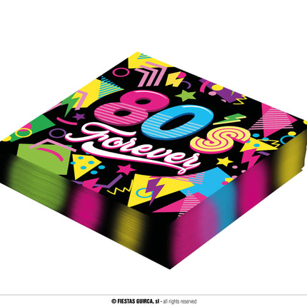 Servilletas Neón 80S 33cm 12ud.