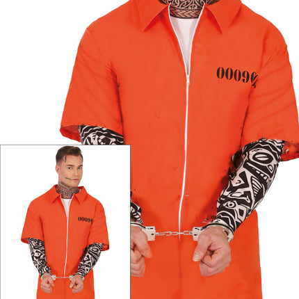 Disfraz Halloween Naranja Prisionero Hombre