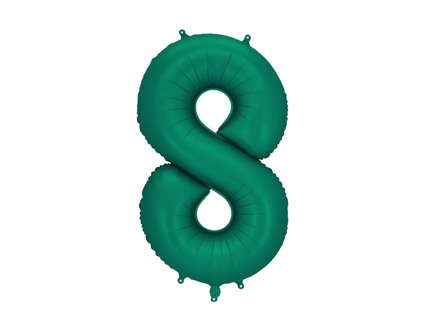 8 Jaar Cijfer Ballon Groen 86cm van Partydeco koop je bij Partywinkel