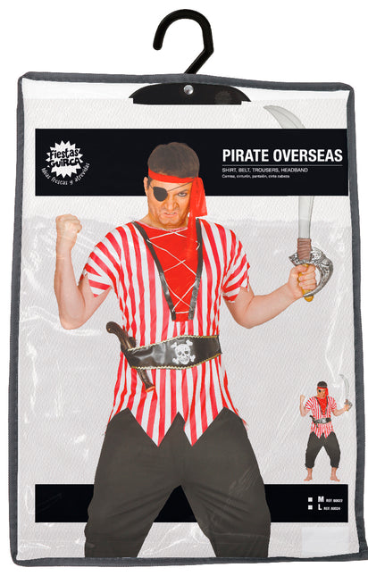Disfraz de Pirata Rojo Blanco Hombre