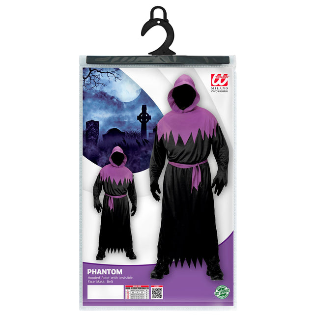 Disfraz de Halloween Fantasma Negro Morado Hombre