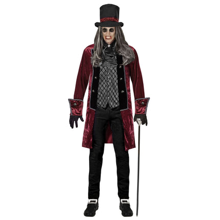 Disfraz de Halloween Vampiro Rojo Burdeos Hombre