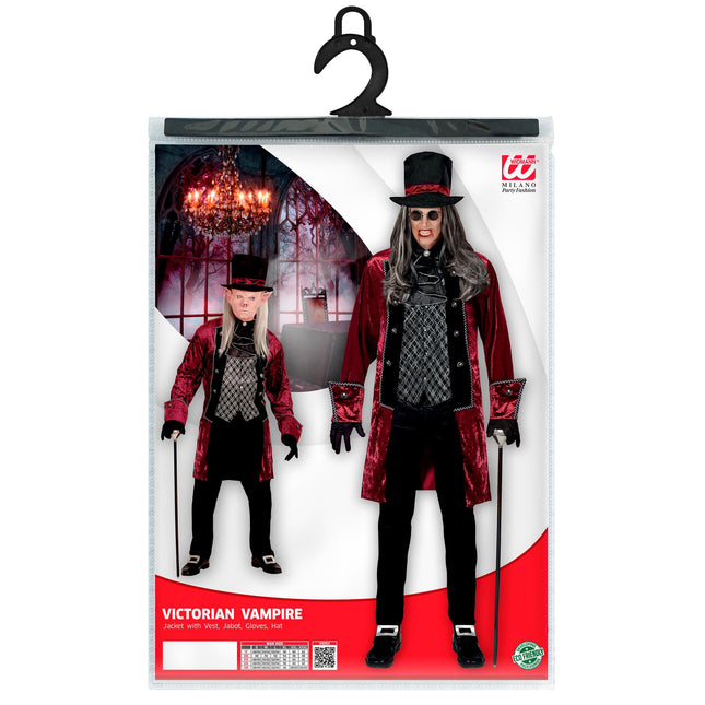 Disfraz de Halloween Vampiro Rojo Burdeos Hombre