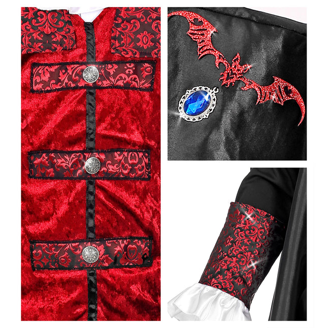 Disfraz de Halloween de Vampiro para hombre 4 piezas