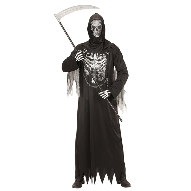 Disfraz de Halloween Esqueleto de la Parca para hombre