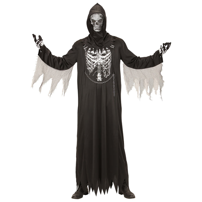 Disfraz de Halloween Esqueleto de la Parca para hombre