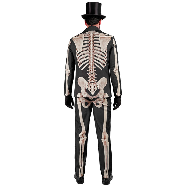 Disfraz de Halloween Blanco Negro Hombre Esqueleto 2 piezas