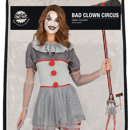 Disfraz de payaso asesino de Halloween para mujer