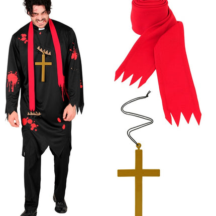 Disfraz de Halloween de Sacerdote Zombi para Hombre