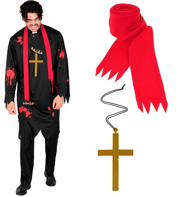 Disfraz de Halloween de Sacerdote Zombi para Hombre
