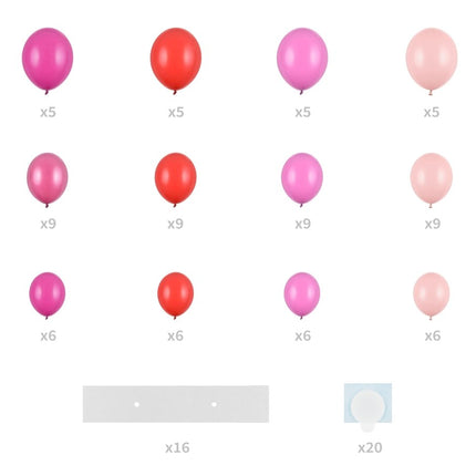 Hart Ballonnen Set Roze 1,65m van Partydeco koop je bij Partywinkel