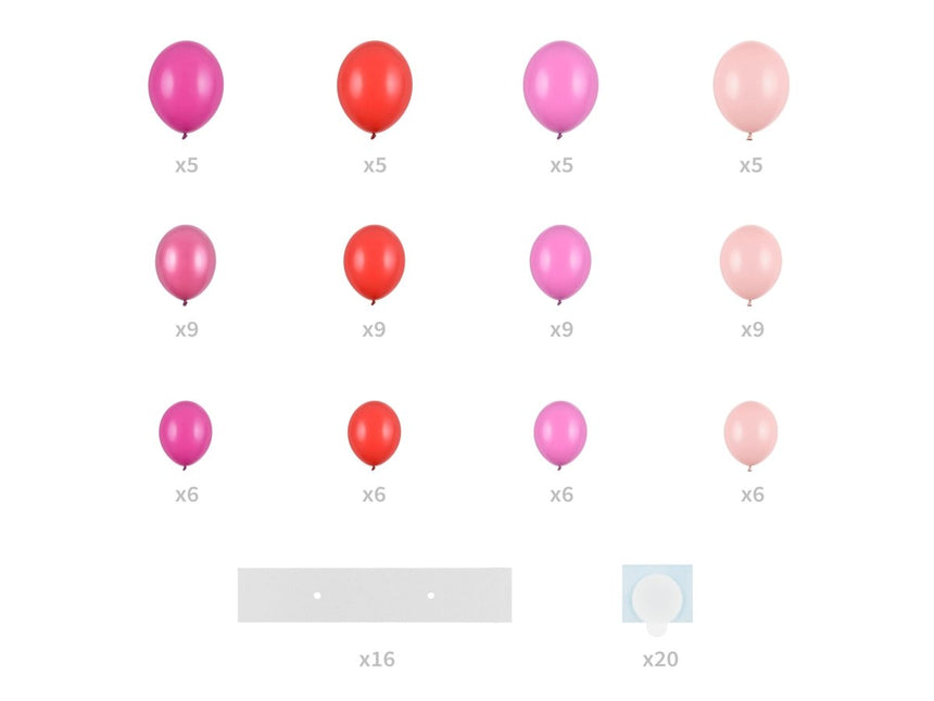 Hart Ballonnen Set Roze 1,65m van Partydeco koop je bij Partywinkel