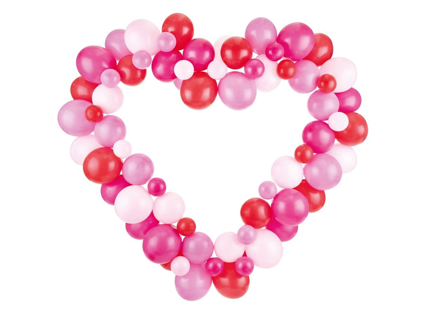 Hart Ballonnen Set Roze 1,65m van Partydeco koop je bij Partywinkel