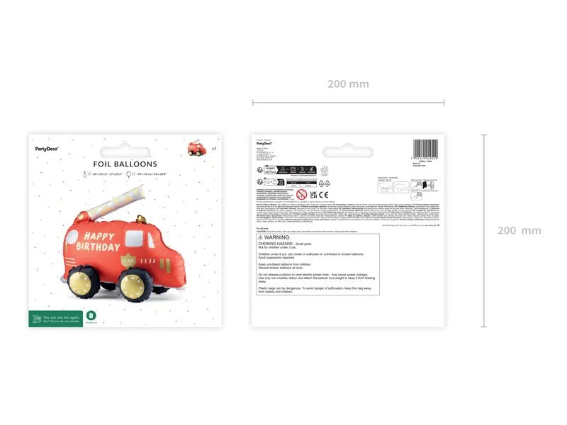 Brandweer Ballon 67cm van Partydeco koop je bij Partywinkel