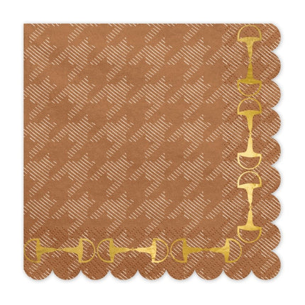 Bruine Servetten 33cm 12st van Partydeco koop je bij Partywinkel