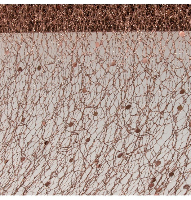 CHOCOLATE GLITTERED TABLE RIBBON 10CM X 5M van CHAKS koop je bij Partywinkel