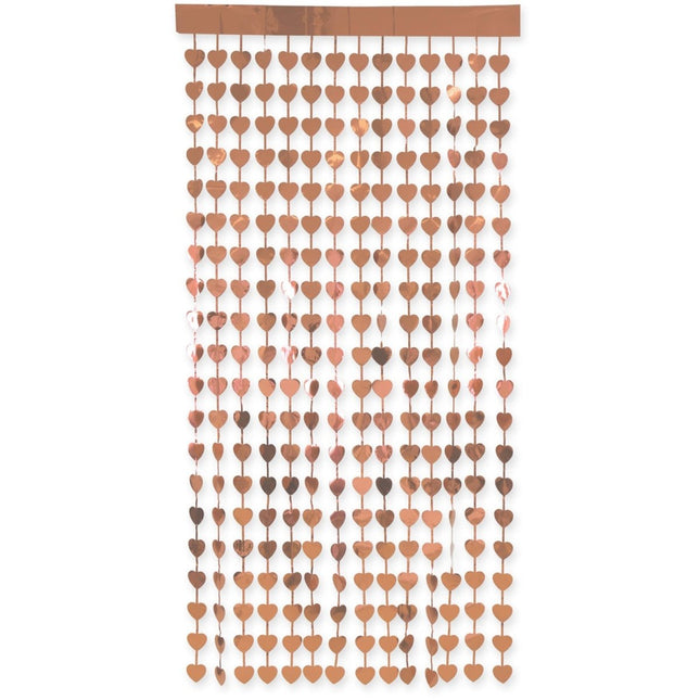 Hartjes Deurgordijn Rose Goud 2m van Folat koop je bij Partywinkel
