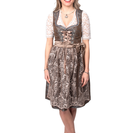 Vestido Dirndl Verde Oktoberfest Damas Jaquard