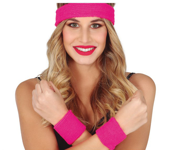 Set de cintas de sudor rosa 3 piezas