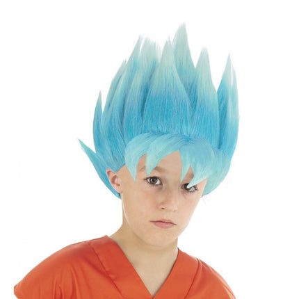 Peluca Goku Super Saiyan Niño Azul Dragon Ball Super