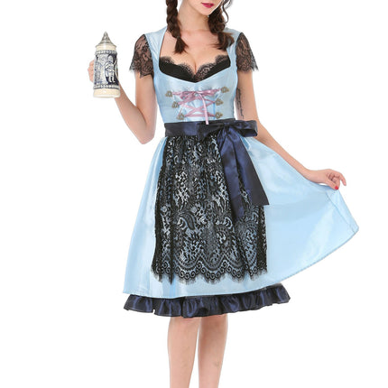 Vestido Dirndl Oktoberfest Azul Claro