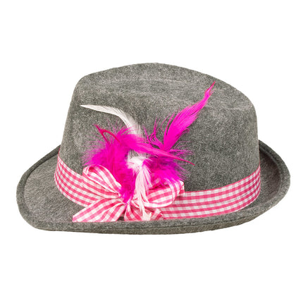 Gorra Oktoberfest Tiroler Gris Rosa