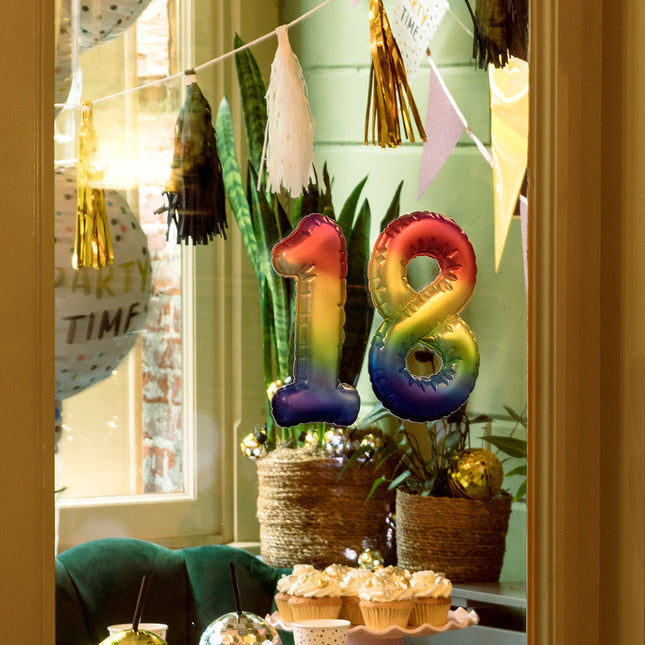 Globo Arco Iris 3 Años 20cm