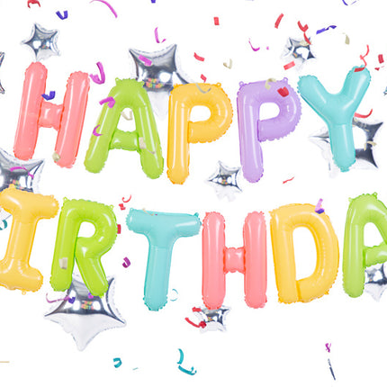 Juego de Globos Letra Feliz Cumpleaños Mezcla Pastel Vacío 3.95m