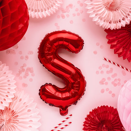 Globo Letra S Rojo Vacío 35cm