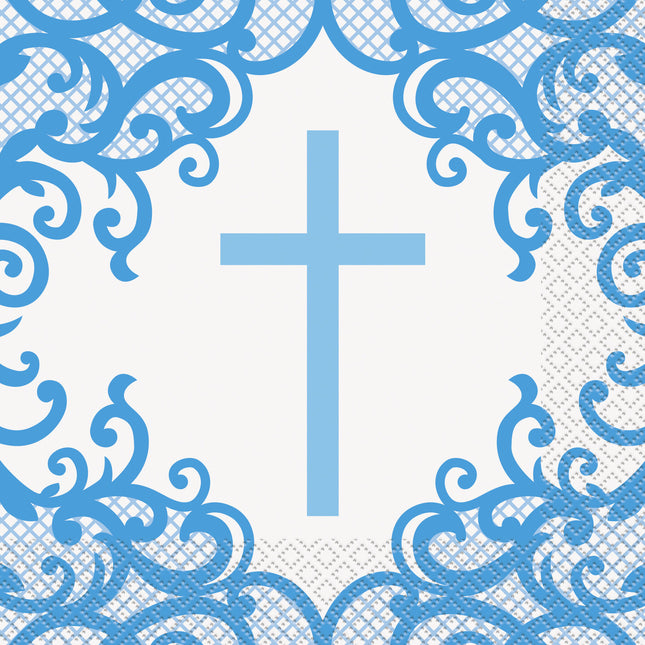 Servilletas de Comunión Azul 16uds