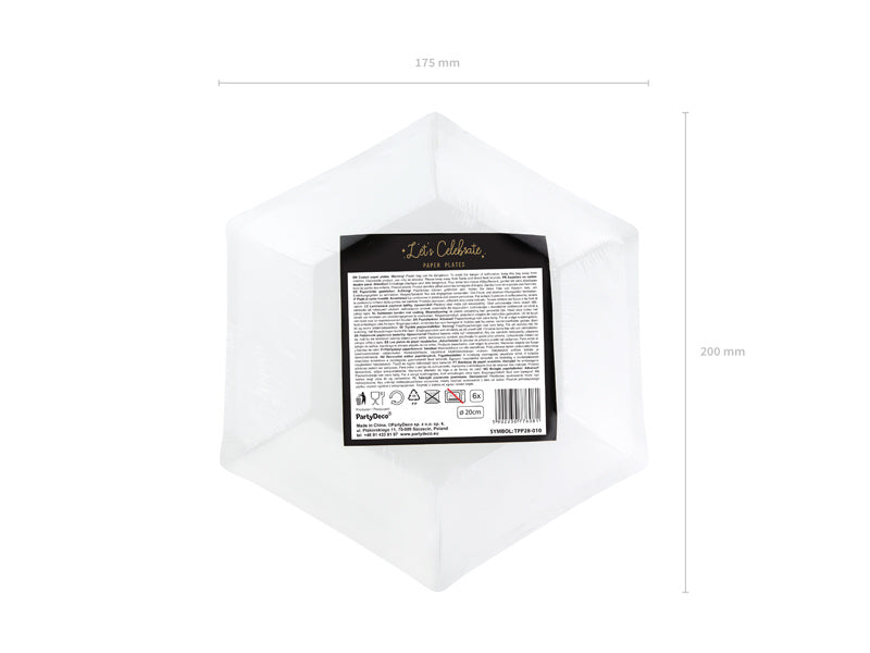 Platos Negros Estrellas Doradas 20cm 6pcs