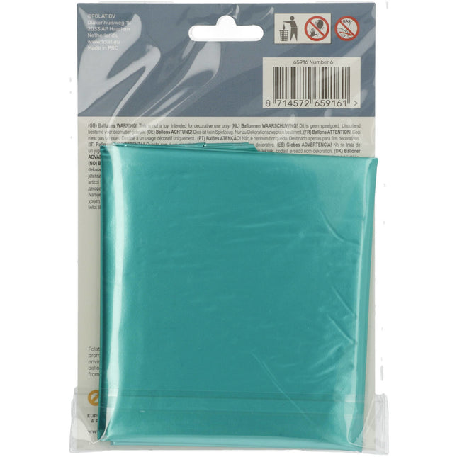 Globo Figura 6 Verde Mate XL 86cm vacío