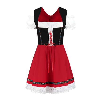 Oktoberfest Vestido Dirndl Oktoberfest Negro Rojo Señoras