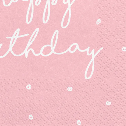 Servilletas Feliz Cumpleaños Rosa 33cm 20pcs