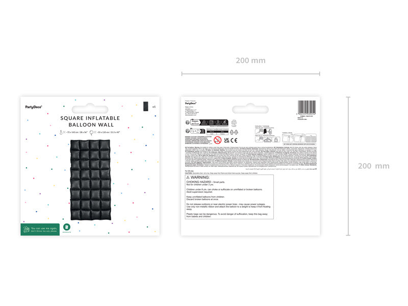 Globos Negros Pared 1,43m