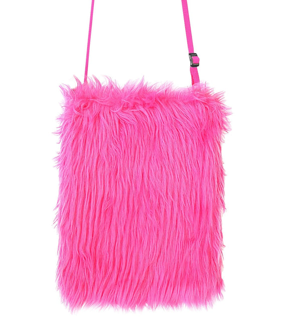 Bolso de hombro rosa neón