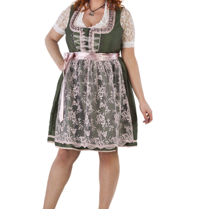 Vestido Dirndl Blanco Verde Oktoberfest Señoras 2 Piezas