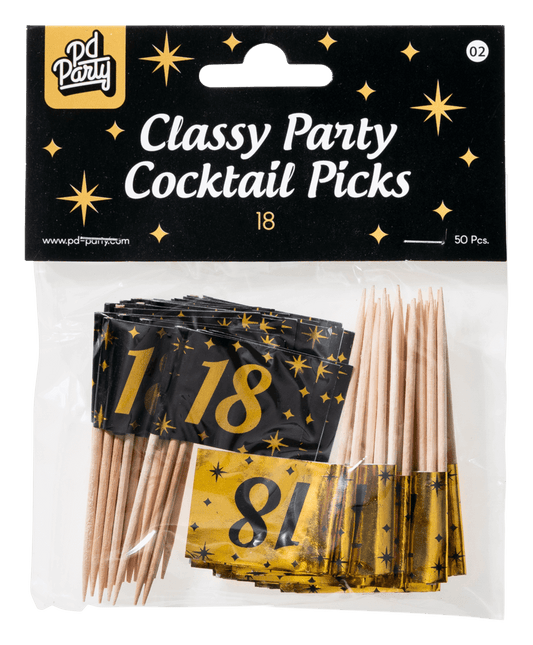 Palillos de cóctel 18 Años 6,5cm 50pcs