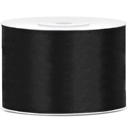 Cinta de raso negra 50mm 25m