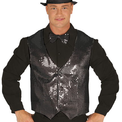 Chaleco Negro Paillettes Hombre