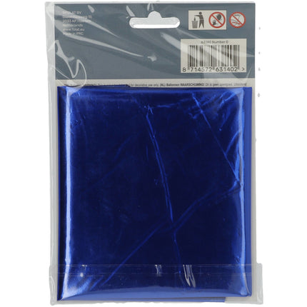 Globo Foil Figura 0 Azul Metalizado XL 86cm Vacío