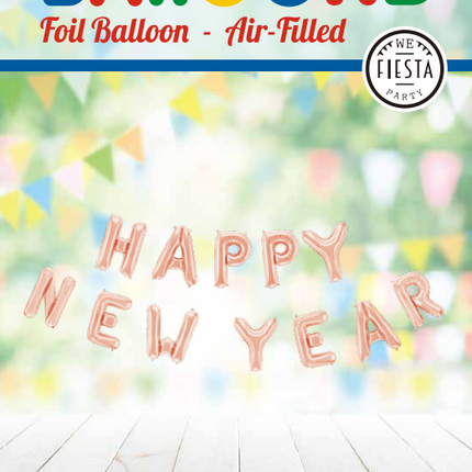 Fular Letra Feliz Año Nuevo Oro Rosa