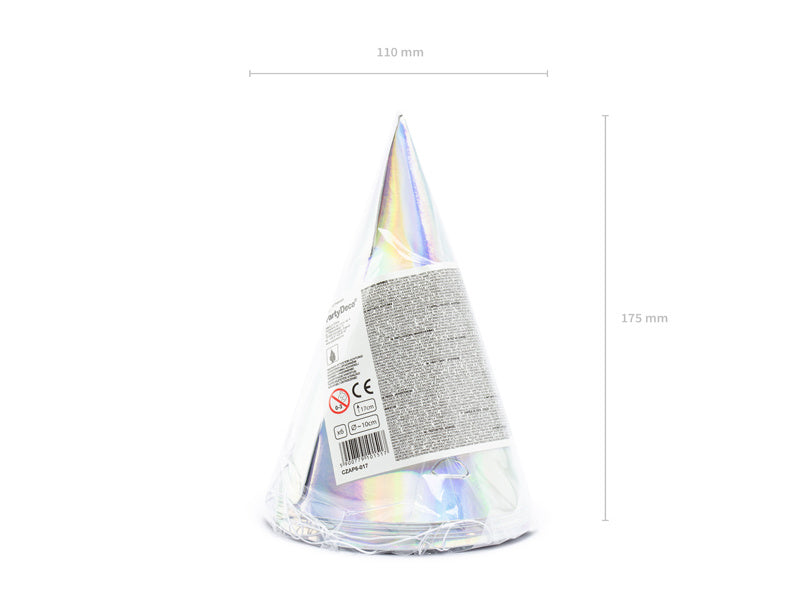 Sombreros de fiesta de perlas 16cm 6pcs